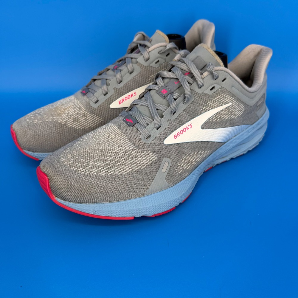 Brooks Launch 9 Womens Running Shoes Grey Pink Blue 1203731B016 Size 11 Medium B